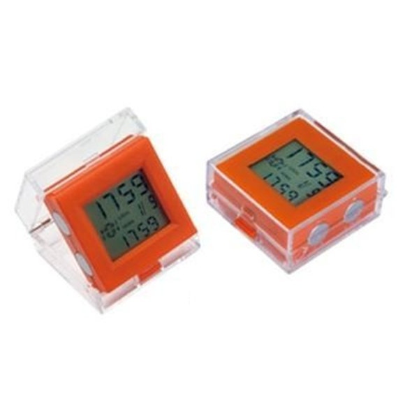 Winston Porter Quartz Alarm Tabletop Clock in Orange Wayfair